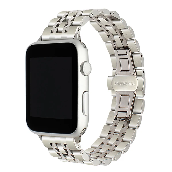 Ремешок из нержавеющей стали 316L для iWatch Apple Watch 5, 4, 3, 38 мм, 40 мм, 42 мм, 44 мм, браслет на запястье, черный, розовый, золотистый, серебристый