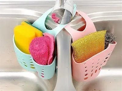 New Hanging Home Kitchen Sponge Drain Bag Basket Bath Holder Tools Sink C4U9 