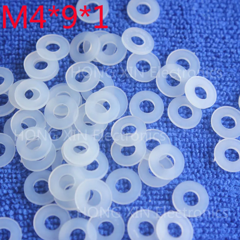 

M4*9*1 White 100pcs Nylon Washer Plastic Flat Spacer Washer Thickness circular round Gasket Ring High Quality circular