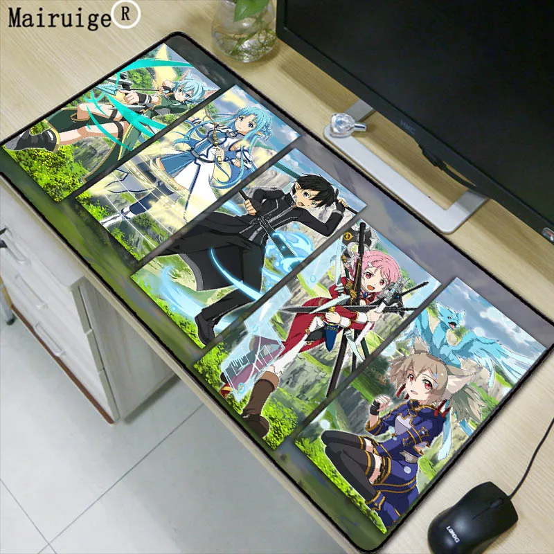 Buy Mairuige sword art online anime Large Locking Edge mouse pad gamer play