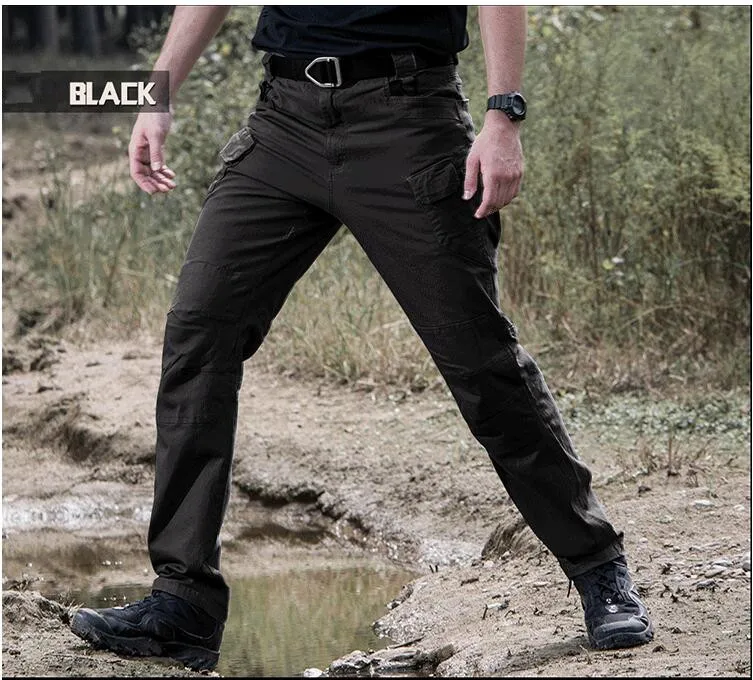 Мужские тактические брюки IX9, эластичные брюки-карго с несколькими карманами, военные хлопковые брюки, армейские повседневные брюки 3XL