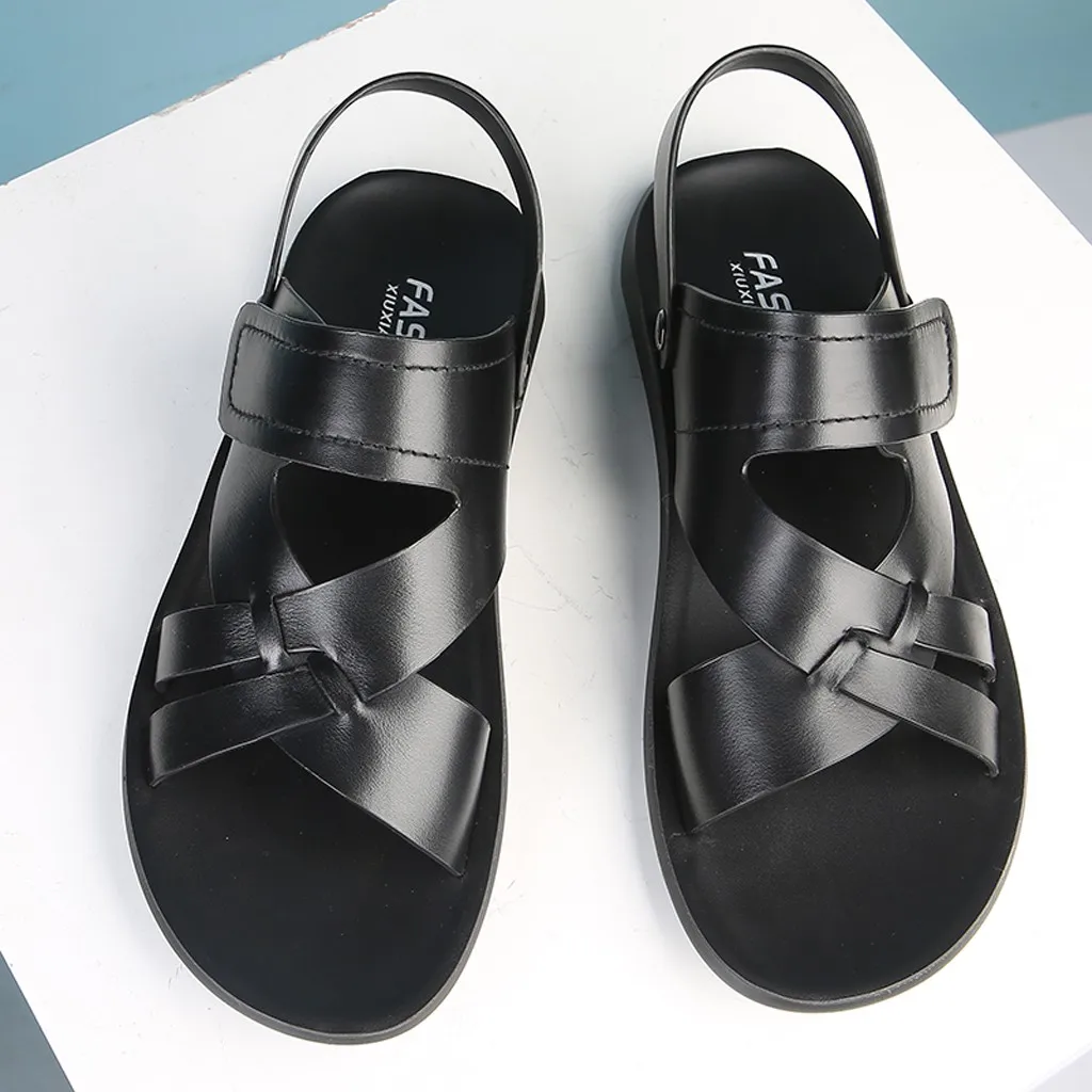 Мужские летние сандалии из натуральной кожи мужская повседневная обувь удобная обувь для пляжа# G4