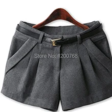 Осень зима шорты тонкие шерстяные шорты размера плюс средняя талия женские шорты новая мода для женщин шорты