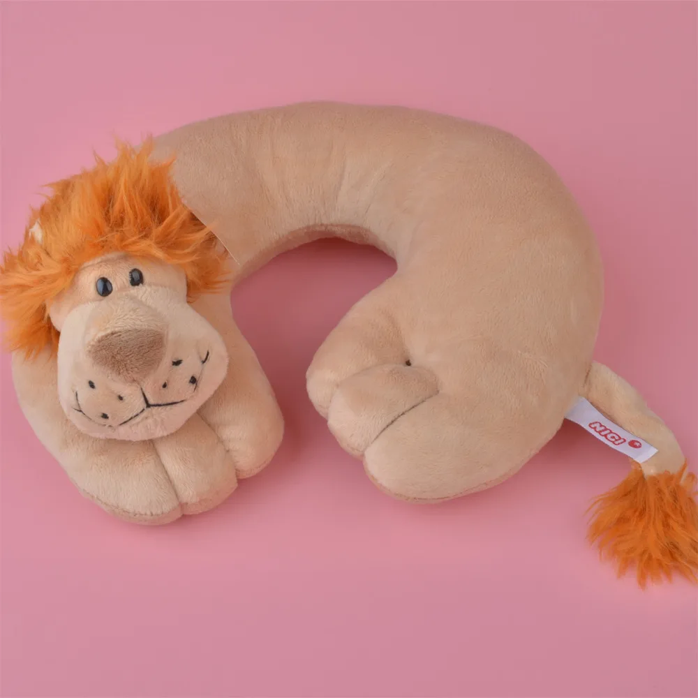 NICI Light Color Lion Plush U Shaped neck travel pillow, Plush Head Cushion Rest Pillow Free Shipping