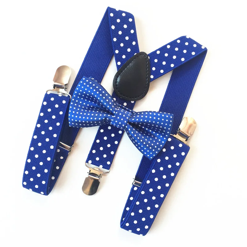 

5 Colors Fashion Classic Dots Kids Bowtie Suspenders Ties Set Adjustable Elastic Straps Apparel Clothing Accessories BDTZ009