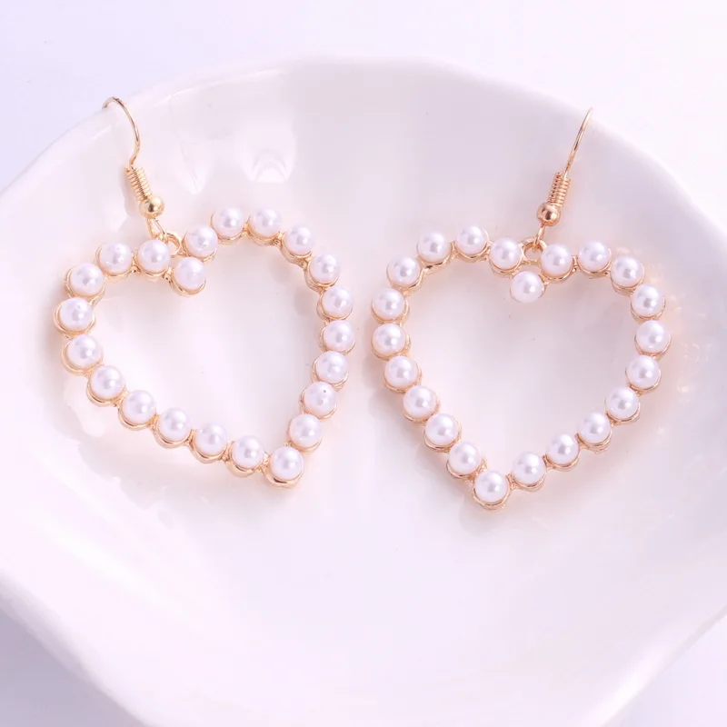 

2018 New Summer Lovely Colourful Bow Earrings For Women Geometry Circle Simulated Pearl Earrings Boucle D'oreille Brinco