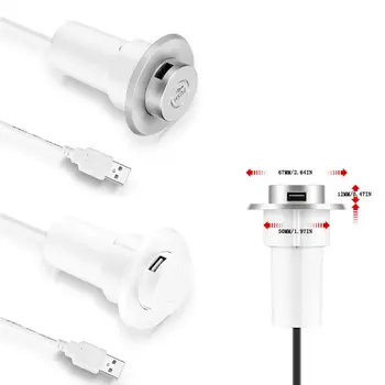 

Pop-up In-Desk Slot USB 2.0 3 Ports Hub Splitter Adapter for Laptop PC Computer