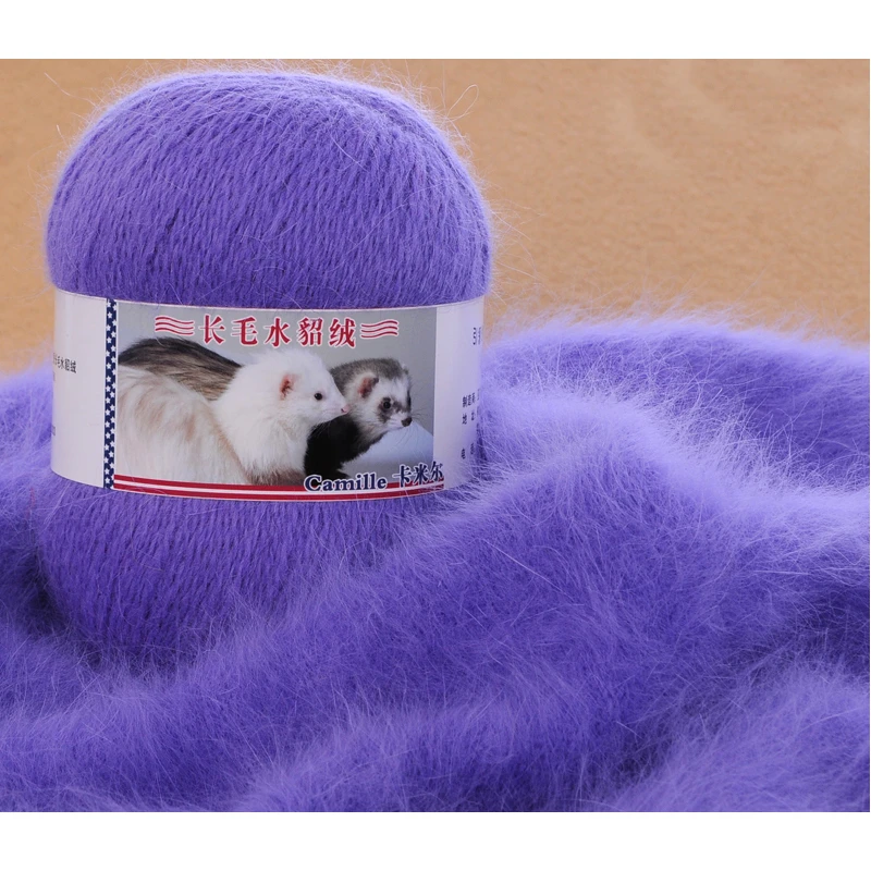 

100g/2 Ball Mink Knitting Yarn Luxury Fur Hairy Cashmere Yarn For Hand Kintting marifetli Baby Warm Soft Weave laine a tricoter