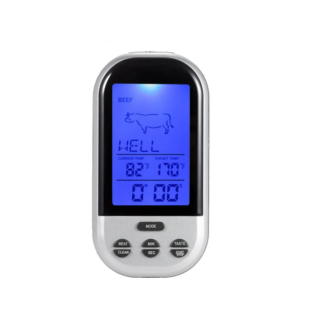

TS-BN52 LCD Wireless Food Cooking Thermometer Barbecue BBQ Timer Digital Probe Meat Thermometer