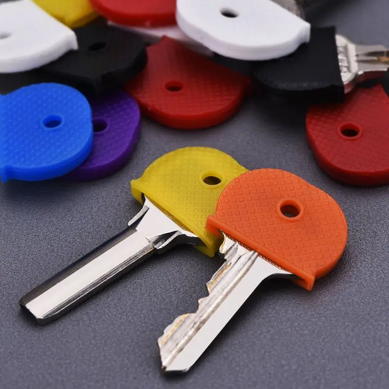 24 Key Caps With Flexible Key Cover For Easy Identification Of Door Keys, Multicolor