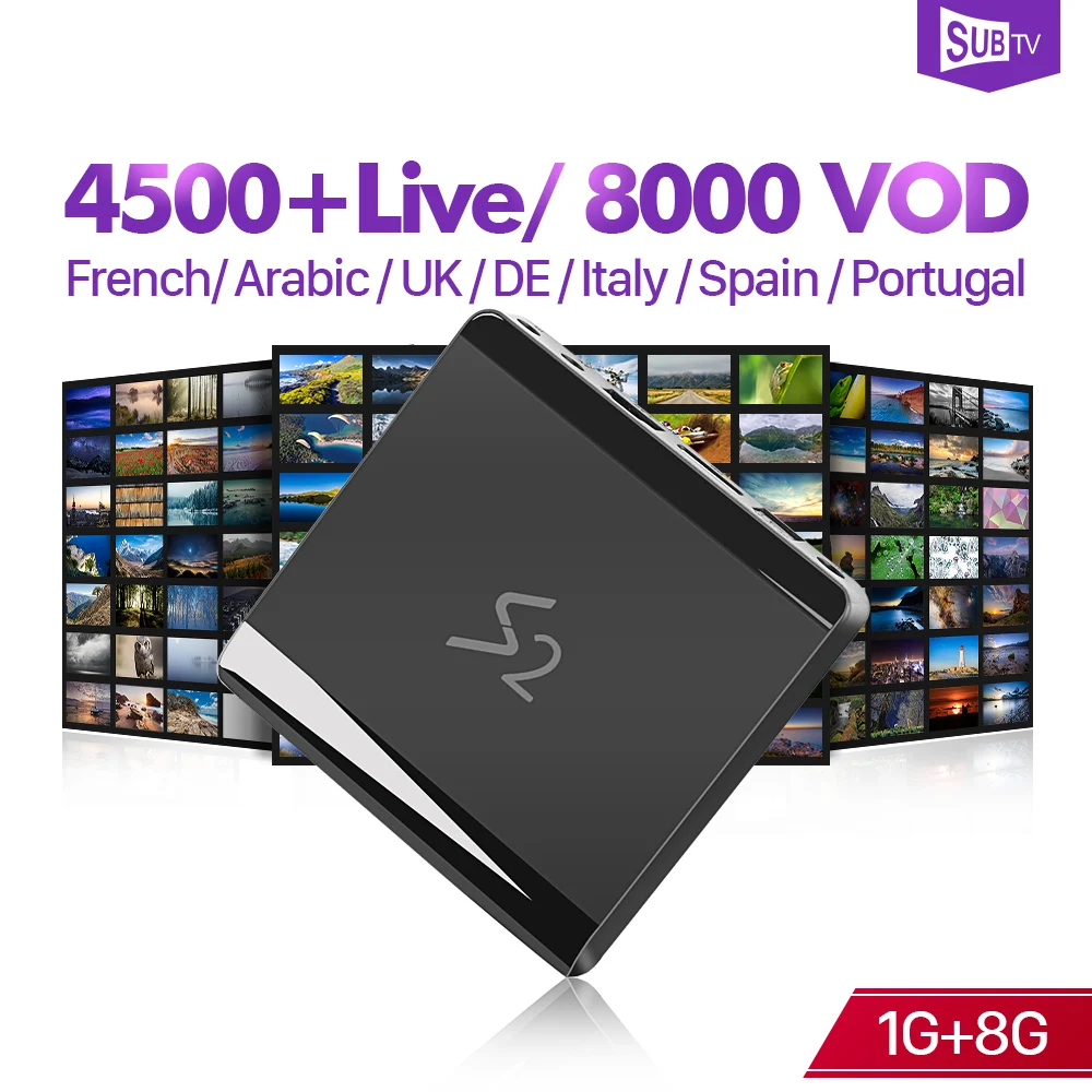 

IPTV France Arabic Italy SUBTV Android 8.1 Leadcool S2 1+8G Support 4K 2.4GHz WIFI 1 Year IPTV Code France Arabic IP TV Receiver