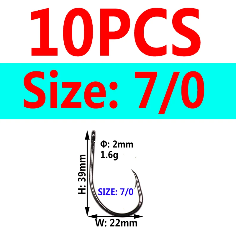Bimoo 1 упаковка 3X безупречный О 'Шонесси рыболовный крючок с колючим острым наконечником рыболовные крючки для пресной морской рыбалки - Цвет: 10pcs size7I0 in ba