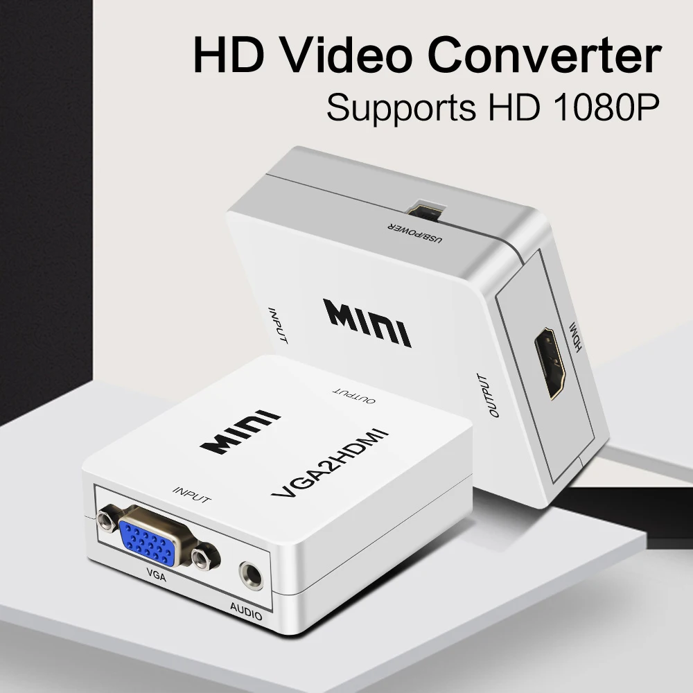 VGA в HDMI Мини VGA2HDMI конвертер адаптер с 1080P Аудио разъем для ноутбука ПК HDTV проектор портативный