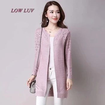 

Ms. new long knitted sweater sweater Slim round neck long sleeve jacket
