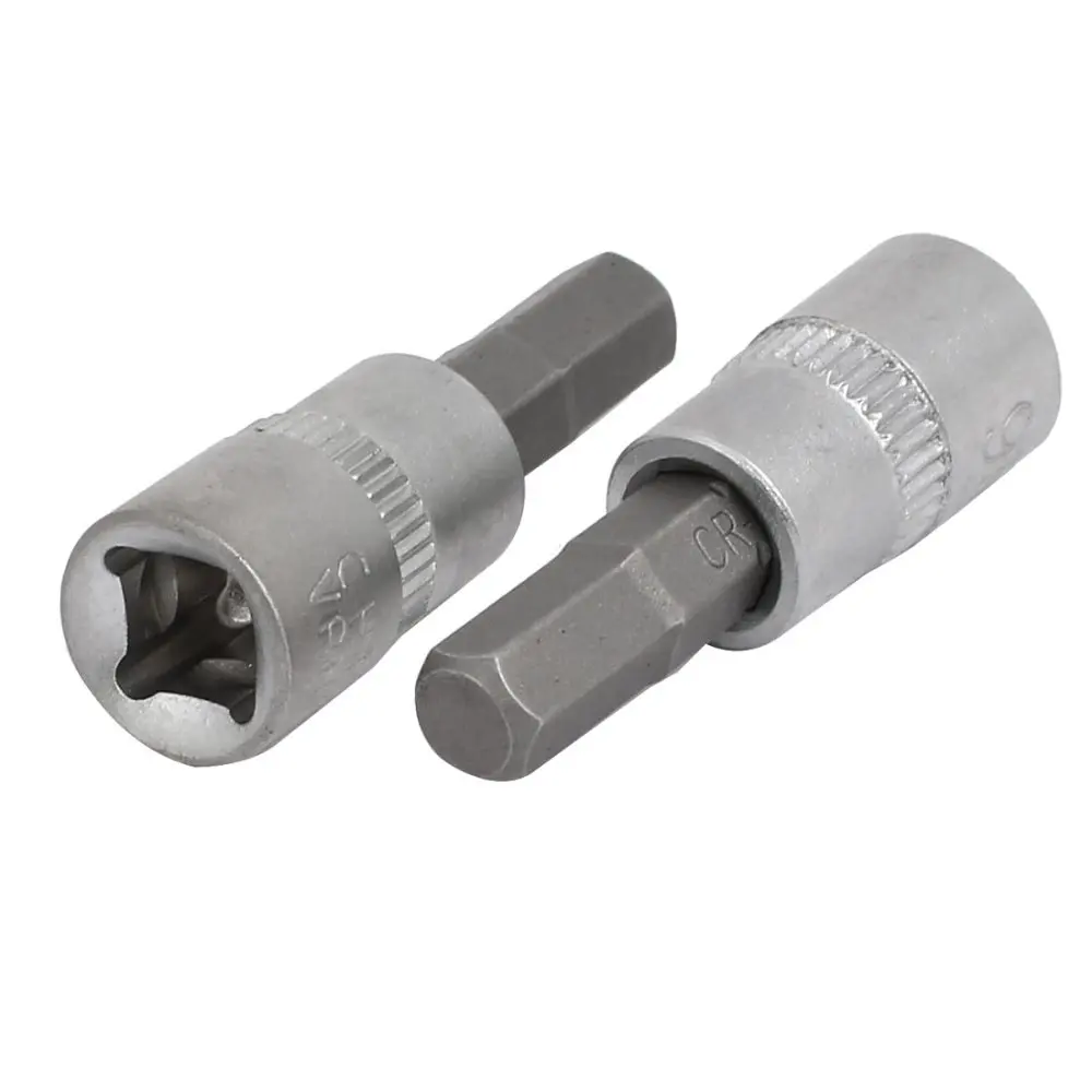 

UXCELL 2pcs H6 Square Driver Hex Head 1/4-inch Chrome Vanadium Steel Drive Socket Adapter Hot Sale