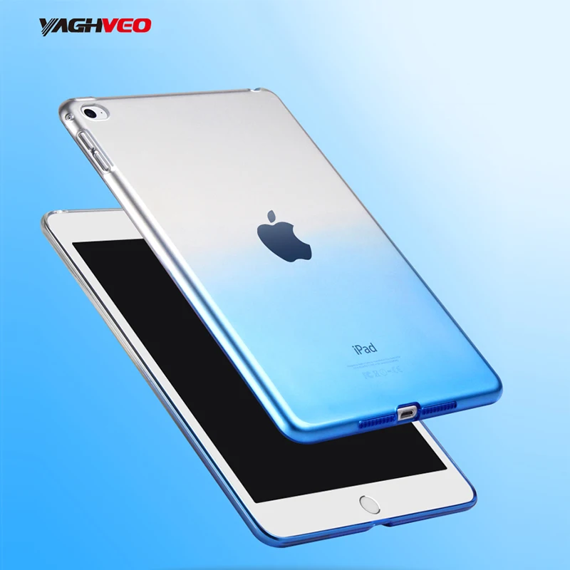 

TPU Case For apple iPad Air 2 Transparent Gradient Color Case Silicon Protection cover For iPad 6 Soft Plastic Cover