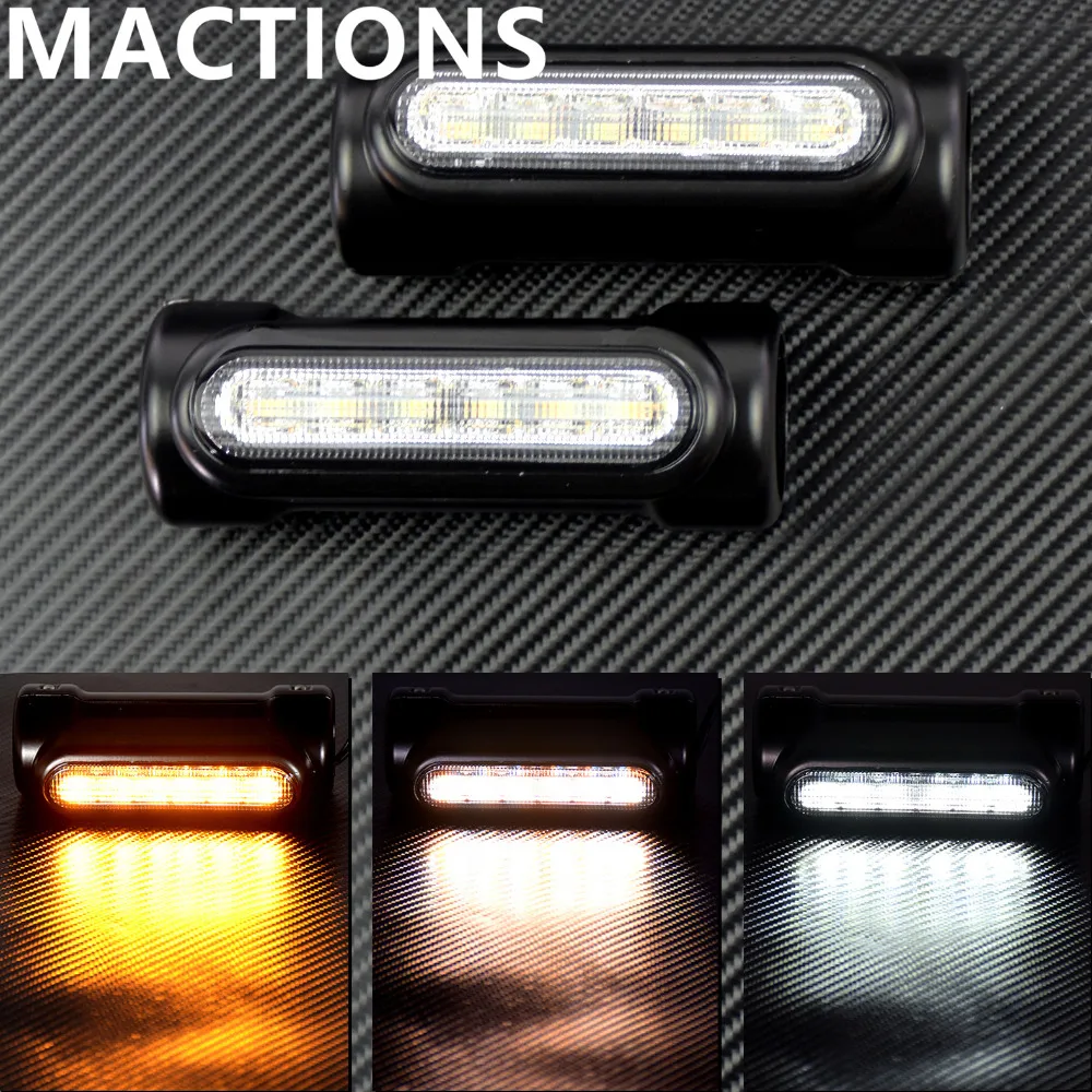 

Motorcycle LED Highway Bar Switchback Driving Turn Signal Light Black Chrome For Harley Touring For Vctory