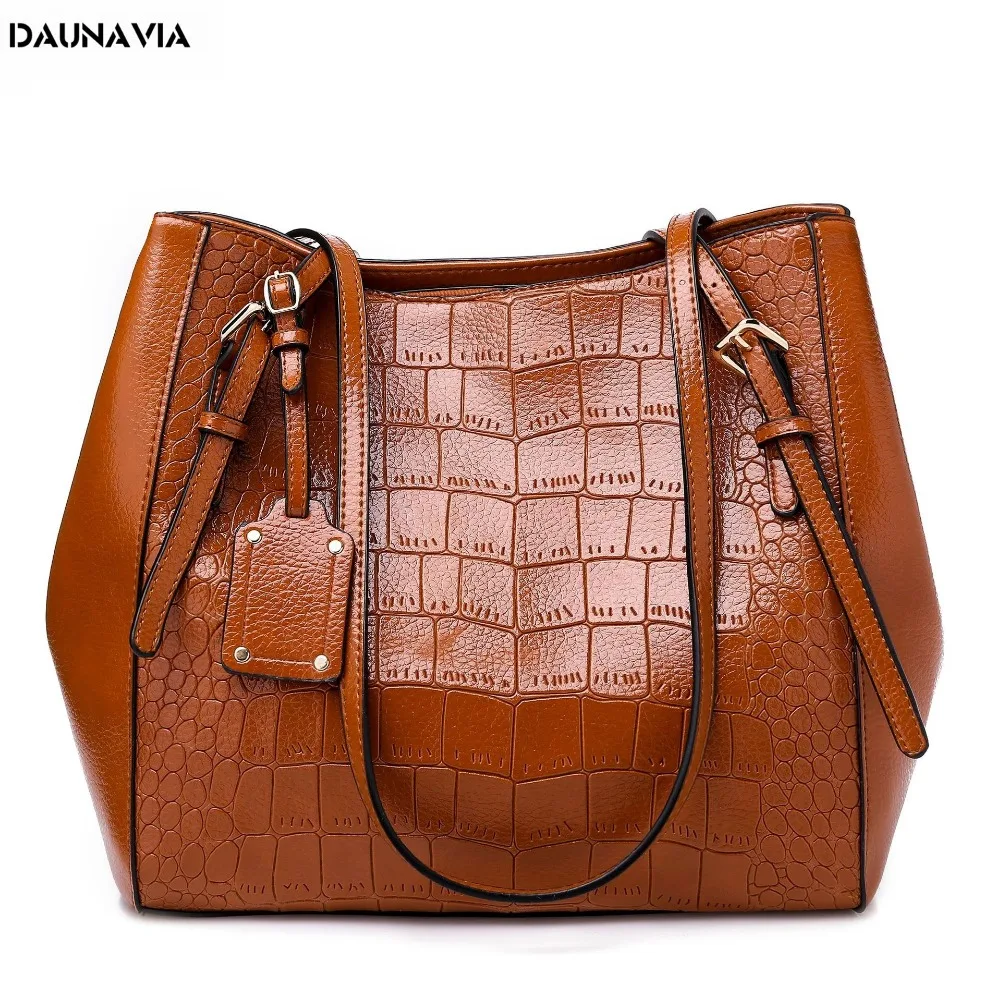 

Women's Bucket Bag 2018 New Fashion Retro Trend Women's Portable Large-capacity Bag Shoulder Bag Ladies Crocodile Pattern Bag
