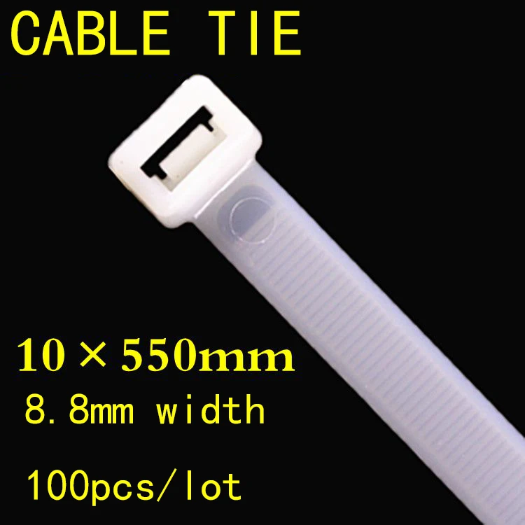 

100PCS/pack 10*550mm Multi-Purpose Self-Locking Cable Ties Nylon Zip Wire Tie-Wraps Heavy Duty Strong and durable