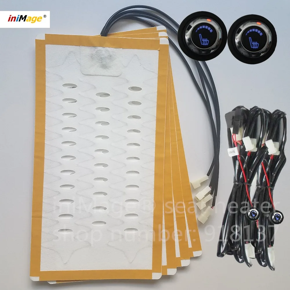 

New arrival beautiful Round switch multi grades 6-7 level temperature carbon fiber car seat heater for any 12V universal autos