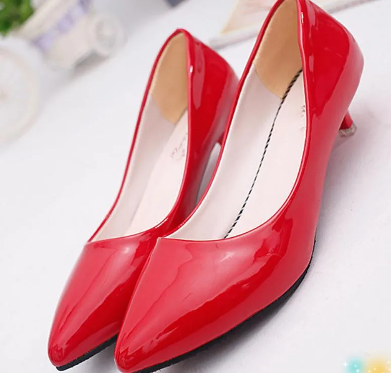 

Free send 2018 spring and autumn new style fashion women's pointed end Fine heel low heeled shoes