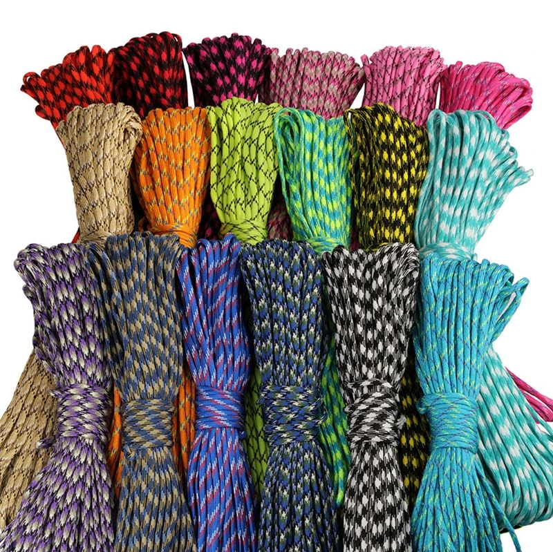

YINGTOUMAN 7 Stand Cores Paracord Rope Paracorde Cord For Jewelry Making Paracord 550 100FT Paracord Rope 15M