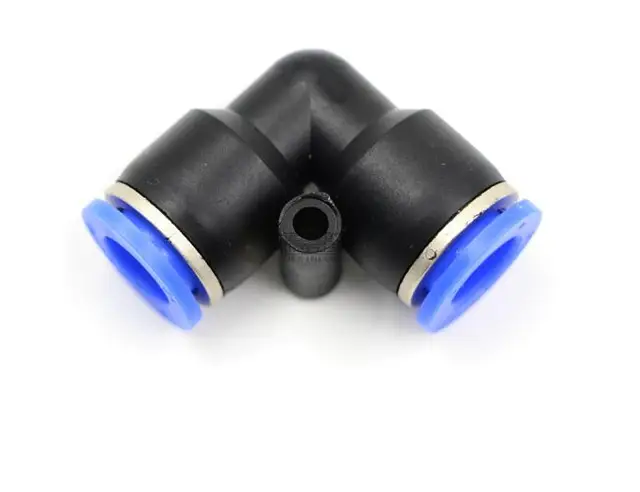 PV 10MM Pneumatic Tube Air Fitting Plastic Union Elbow L Connector Pipe Hose Push In Coupler PV3/8 PV-10 One Touch Quick Joint