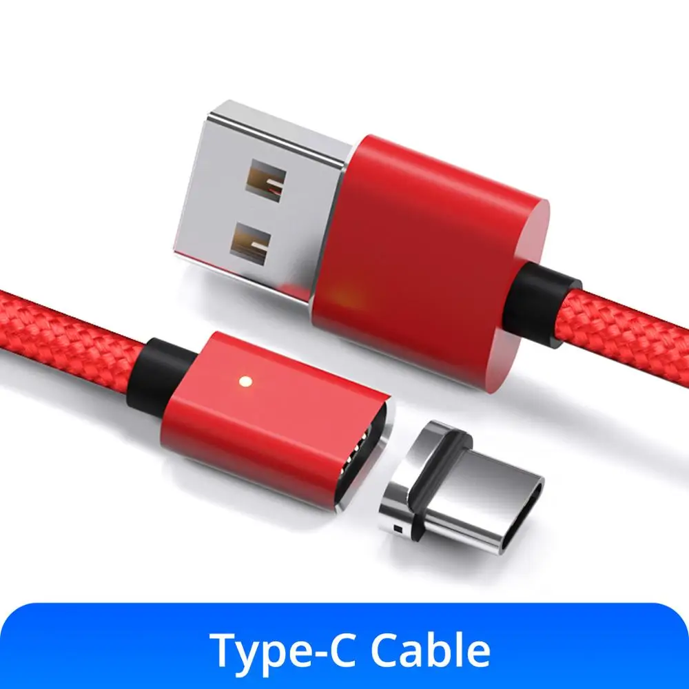 Red Type-C Cable Магнитный кабель ANMONE type-C для быстрой зарядки, кабель USB C, 1 м, 2 м, шнур для передачи данных на базе Android, кабель для быстрой зарядки мобильного телефона, Магнитный провод usb type-C - Цвет: Red Type-C Cable