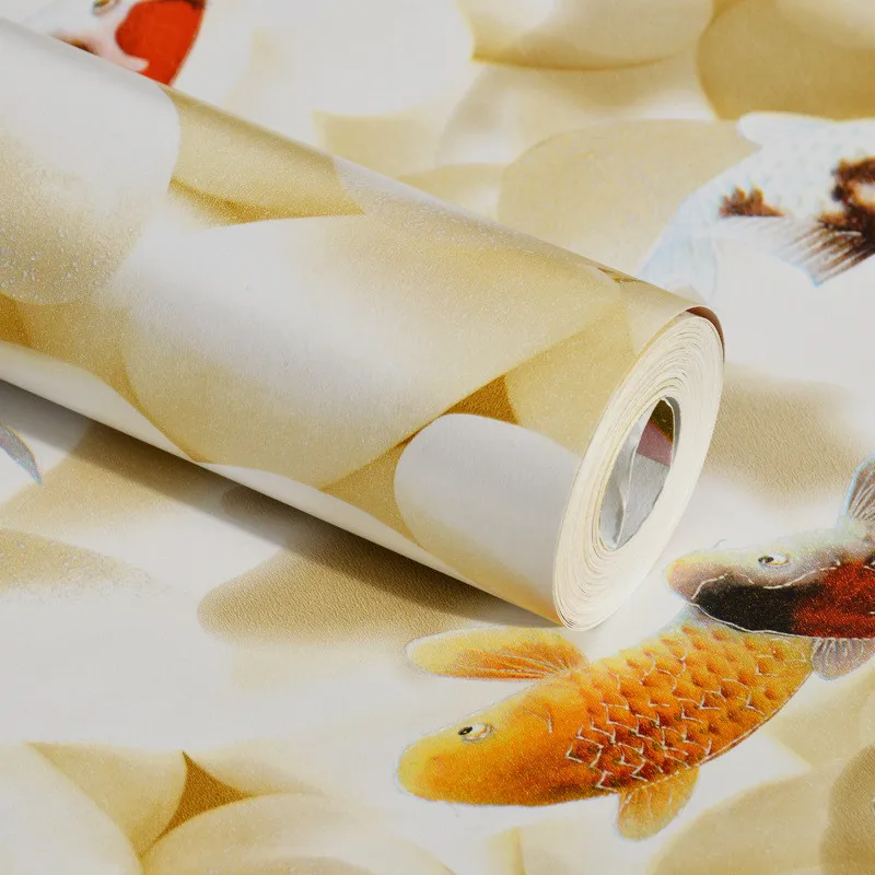 Goldfish pebbles Wall Paper for Living Room Bedroom Wallpaper For Wall papel de parede 3d papier peint Home Decoration flooring