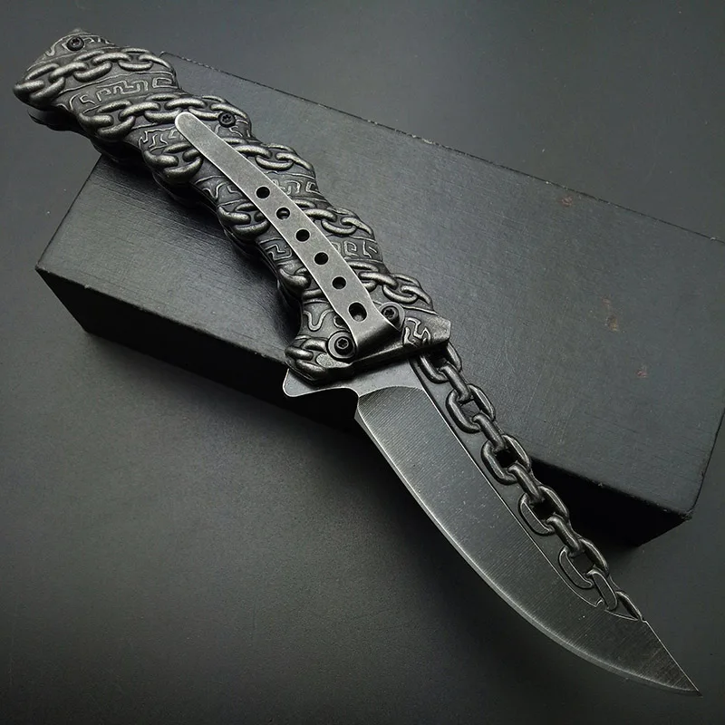 Stonewash цепь складной нож тактические складные лезвия Ножи наружные Инструменты Высокое качество ножи для вырезания все из нержавеющей стали 3D