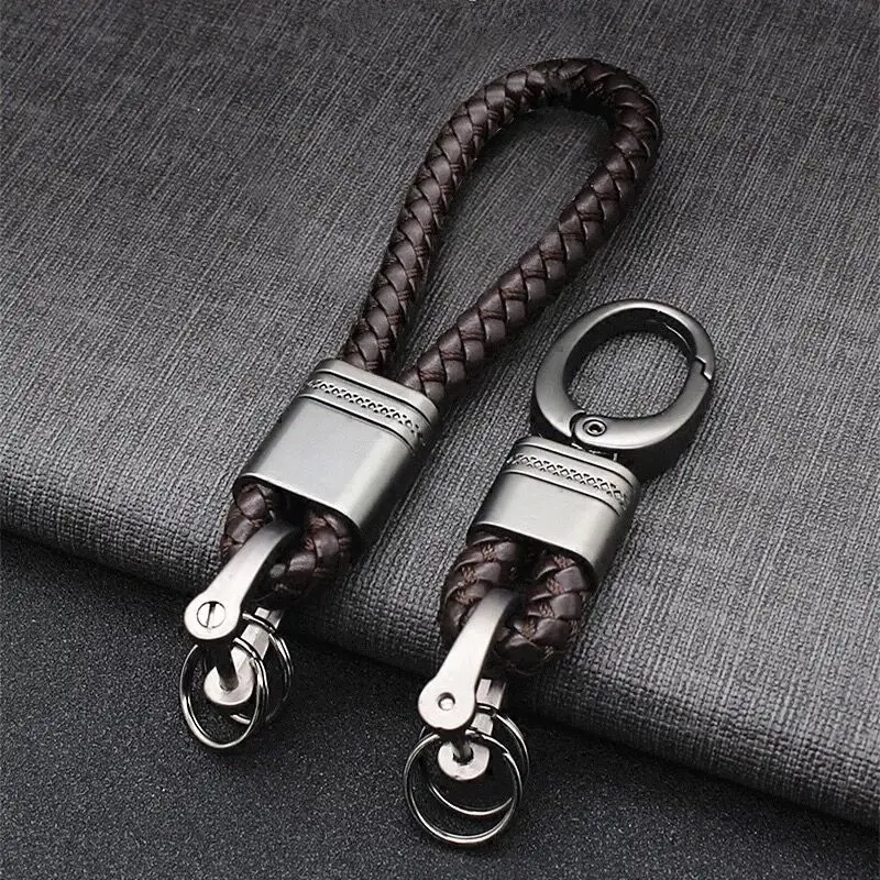 

New Leather+Metal Car-Styling Keychain Car And Home Key Ring Holder Housekeeper For Nissan Bmw Honda Skoda VW KIA Hyundai Toyota