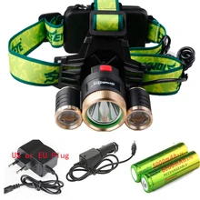 8000 лм XM-L T6 Глава лампы высокого Мощность светодиодный налобный фонарь 4 режима светодиодный фар+ EU/US Зарядное устройство+ 2x18650 батарея для охоты/Кемпинг
