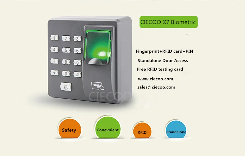 

Standalone Finger Print Keypad RFID Single Door Controller Finger +RFID Card Access Control system X7