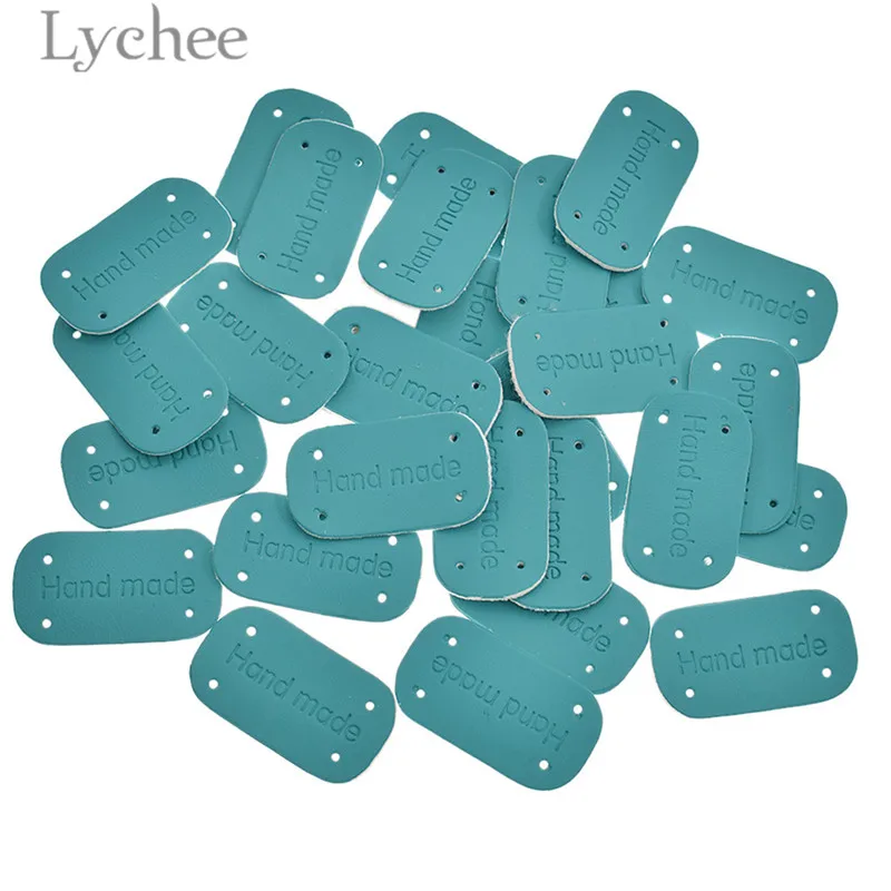 Lychee Life 20 шт. бирки из искусственной кожи ручной работы прямоугольная этикетка с