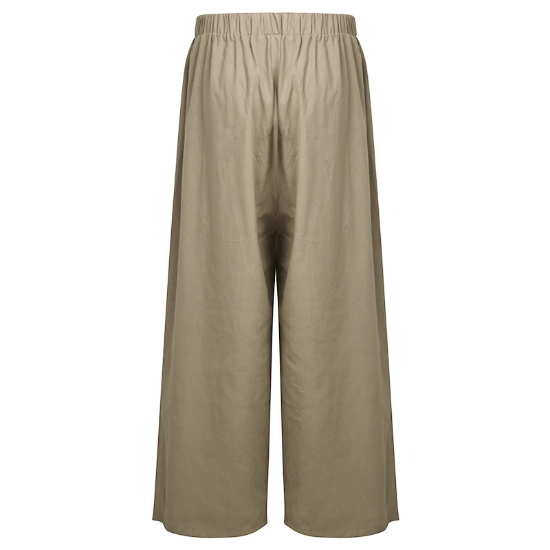 5XL мешковатые Pantalon, женские свободные длинные штаны, хлопковые льняные широкие штаны с карманами, женские повседневные Летние Осенние мешковатые штаны