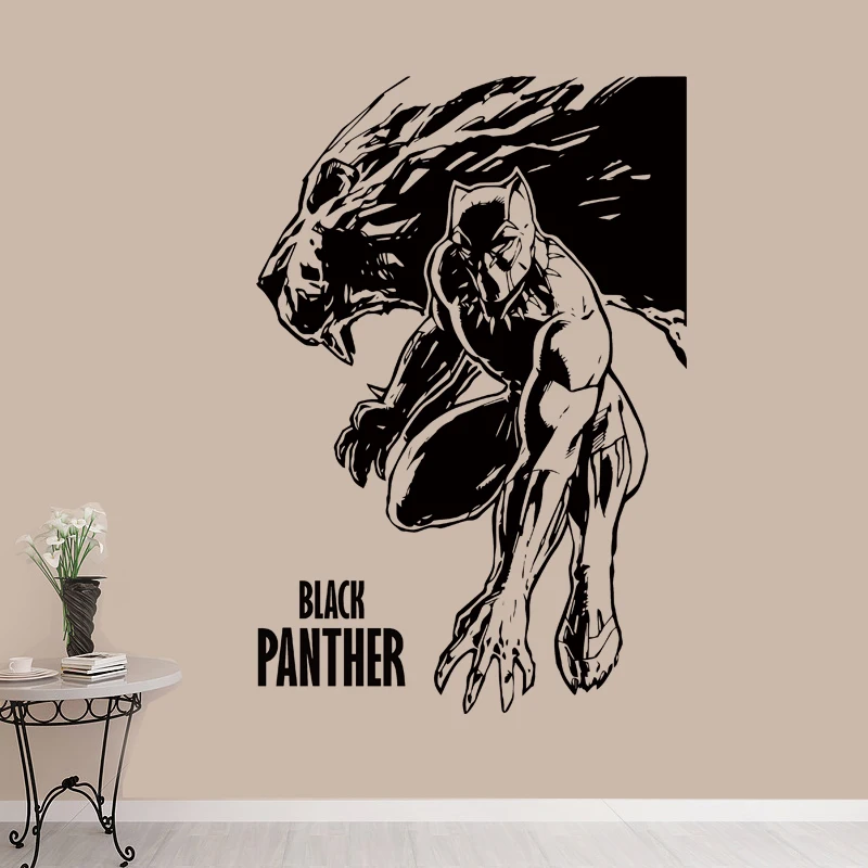 

Marvel Comics Black Panther Movie Poster Character Home Wall Decoration Hollow Wall Sticker *589*