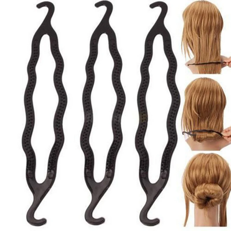 3pcs Diy Accessory For Donut Hair Bun Maker Styling Hairdressing