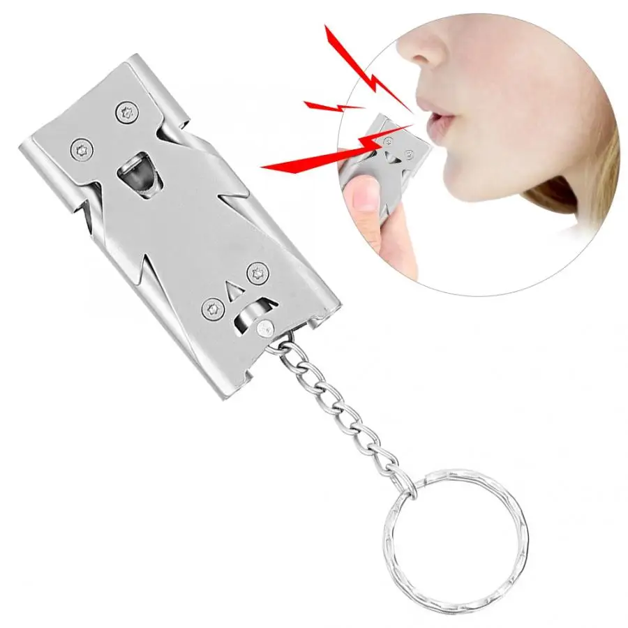 

150db High Decibel Outdoor Emergency Keychain Whistle Three Tube Pipe Emergency Survival Whistle Lifesaving Survival Tool Silver