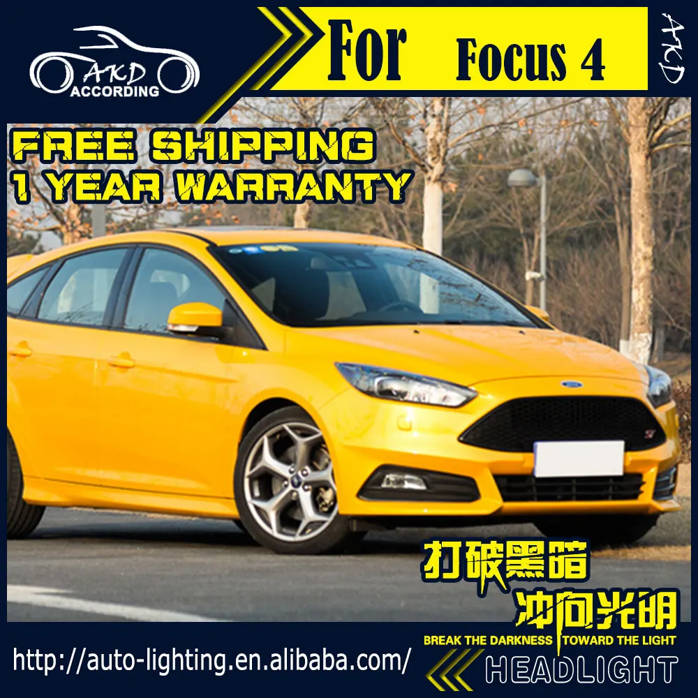 АКД стайлинга автомобилей фар сборки для Ford Focus 4 2016 ST дизайн светодиодный DRL H7 D2H HID