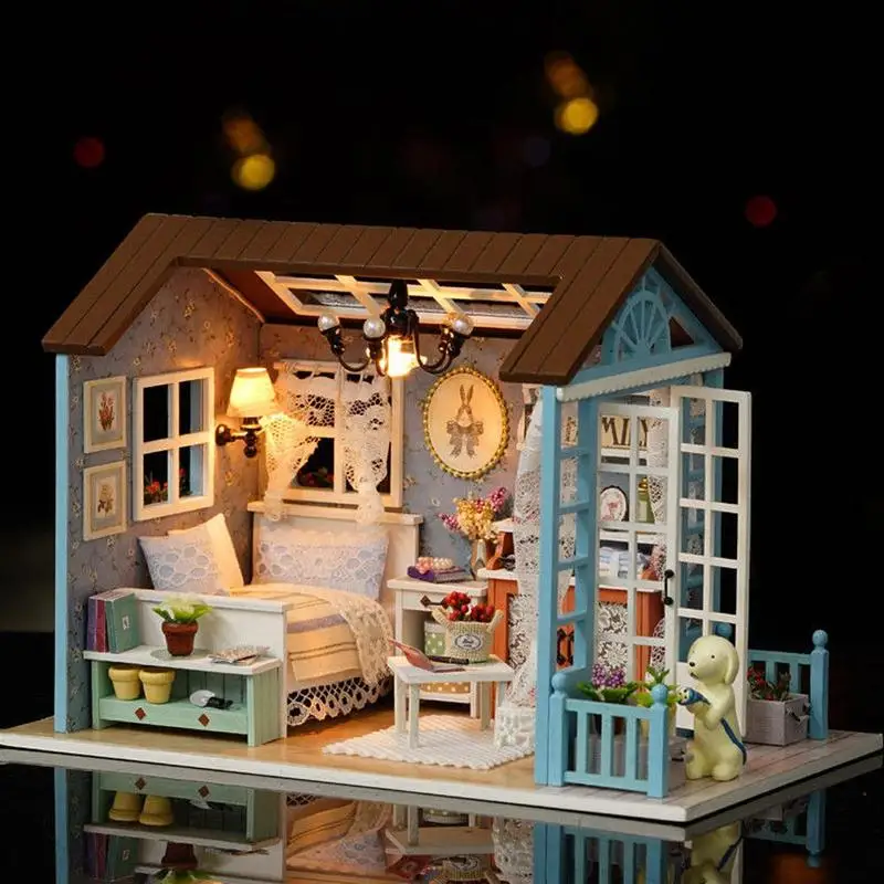 

American Retro Style Diy Cabin Mini Scene Creative Toys Handmade Birthday Gifts Cultivate Children's Brain Games Over 14 Years