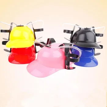 

Fashion Lazy Women Men Drink Straw Helmet Beer Soda Dual Straw Drinking Hat Christmas New Year Party Supplies