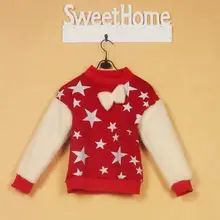 Lovely Stars Print Cozy Blouse Baby Kids Crewneck Long Sleeve Tops Girls Fleece clothes
