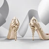 Luxury Brand Women Pumps Pointed Toe Flower Heel Wedding Shoes Women Elegant Silk Design High Heels Ladies Pumps Drop Shipping ► Photo 3/4
