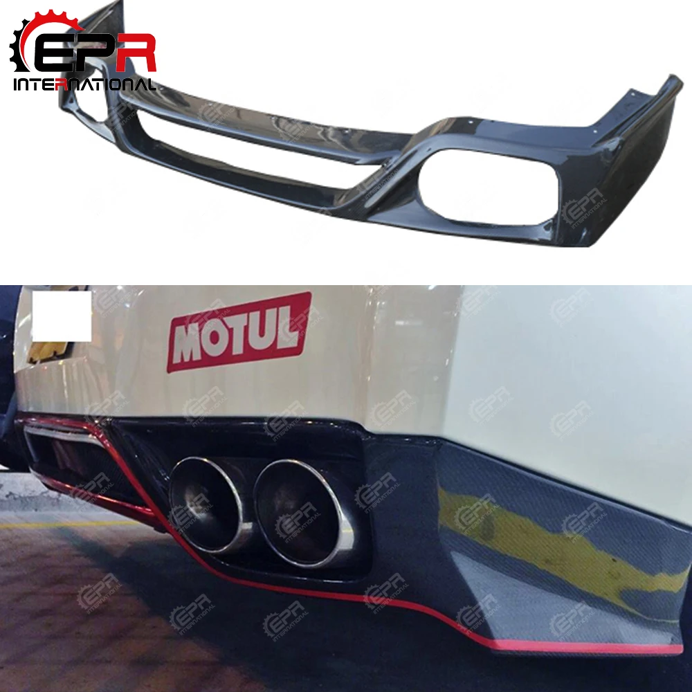 

For Nissan R35 GTR Zele Style Carbon Fiber Rear Lip Glossy Finish Bumper Splitter Cover GTR Tuning Body Kit For GTR R35 Part