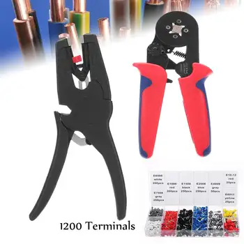 

Hand Tools Crimping Tool Pliers Electrical Tubular Terminals Storage Box Wire Cutting Pliers Clamp Tools Set With 1200Pcs