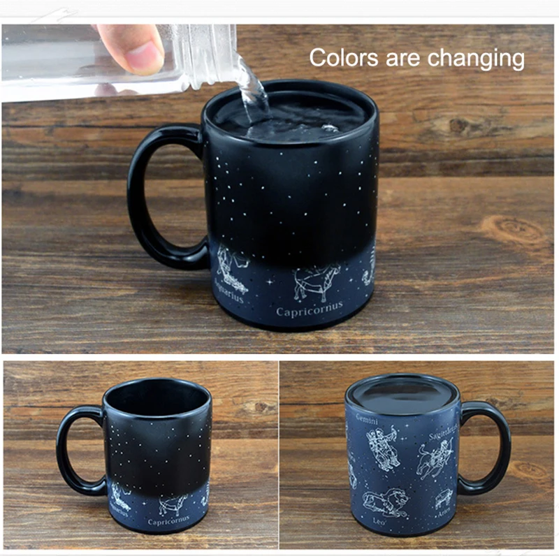 12 Созвездие креативная Волшебная чашка Термочувствительная цветная кофейная кружка чайная чашка Tik-Tok новейшая трендовая керамическая чашка креативный подарок