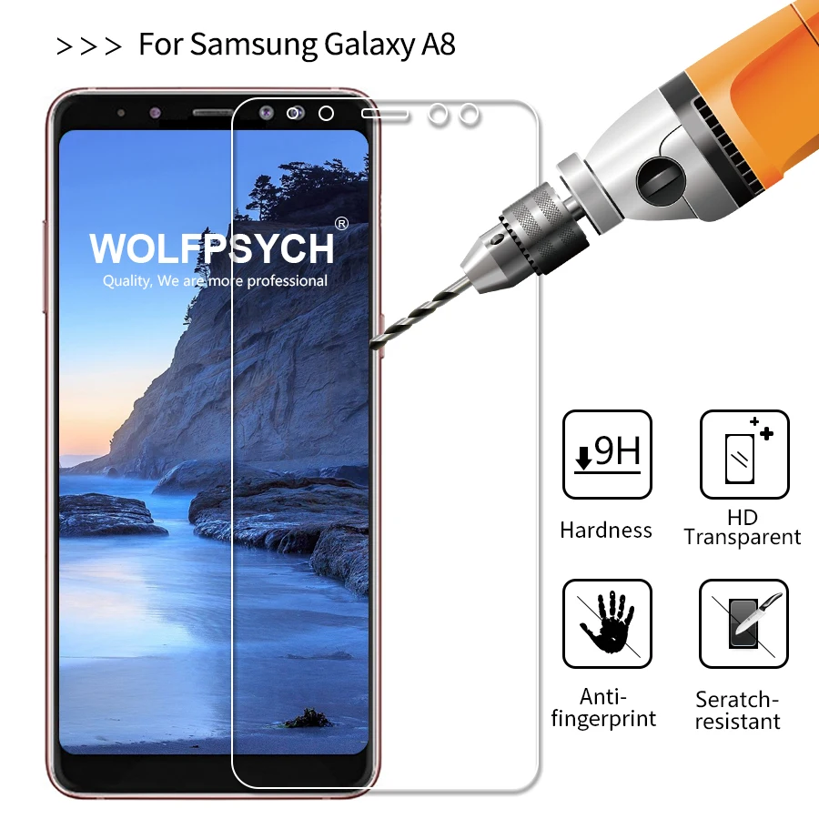 Nugokanaly защитный Стекло для samsung Galaxy A8 + 2018 Экран протектор 2.5D дуги край закаленное