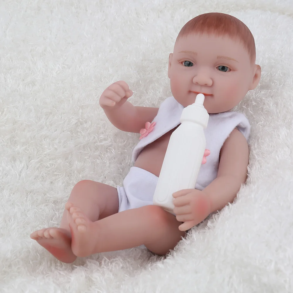

10 inch Mini Reborn Baby Doll Toys Kids Toys Full Vinyl Bath Play Christmas Gift Promotion Lifelike Collection Girls NPKDOLL