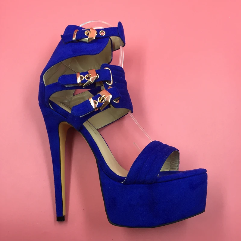 open toe royal blue heels