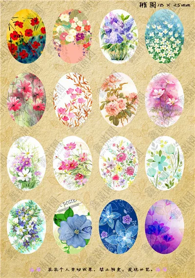 16-18 шт Овальные каваи драгоценные камни кабошон 18*25 мм цветок изображения микс Роза стекло кабошон для подвесной браслет, ожерелье
